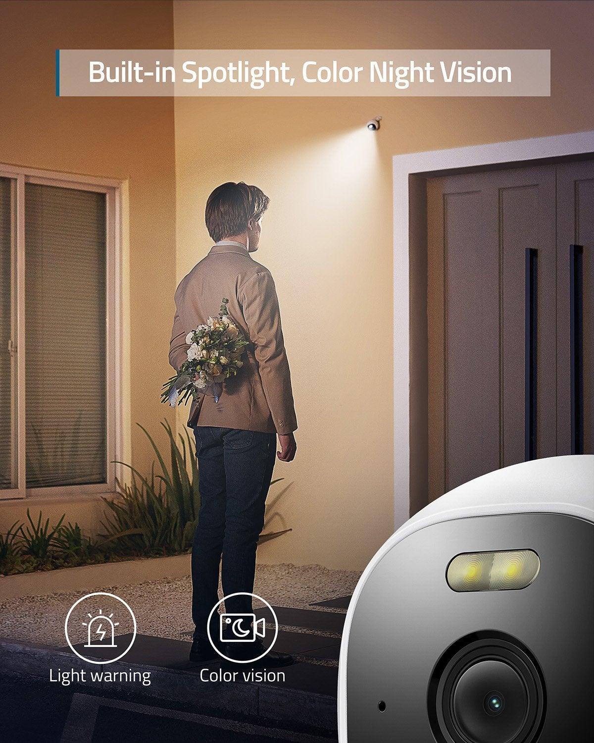 Eufy Spotlight Outdoor Cam Pro Wired 2K Wi-Fi - White - Anker Kuwait