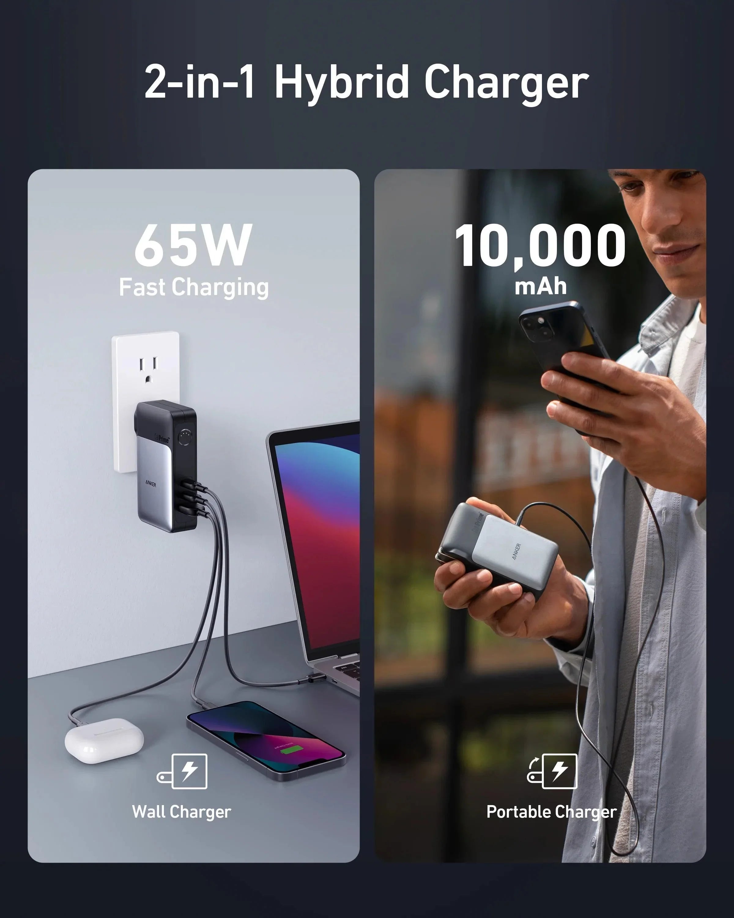 Anker 733 Power Bank 10000 GaNPrime 65W (2-in-1) -Black - Anker Kuwait