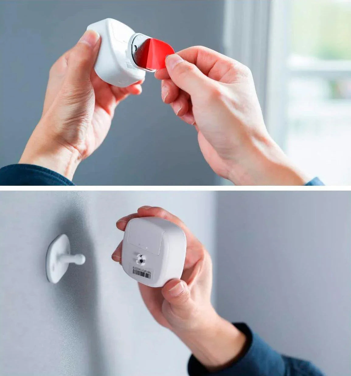 Installing wall mount for Anker device – peel adhesive, attach to wall, secure charger. Anker Kuwait.