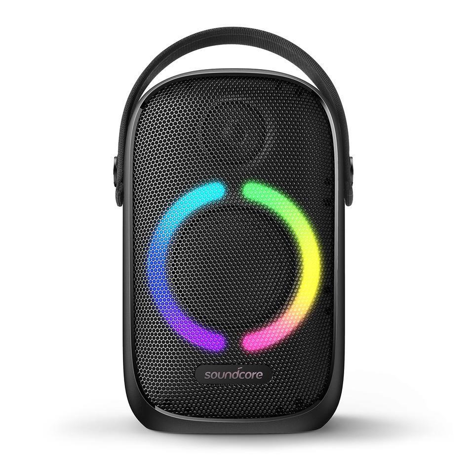 Anker Soundcore portable Bluetooth speaker with colorful LED lights, perfect for music lovers in Kuwait